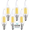 Luxrite CA11 LED Bulbs 7W (100W Equivalent) 800LM 3500K Natural White Dimmable E12 Candelabra Base 6-Pack LR21649-6PK